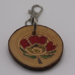 A  handmade colourful flower keyring