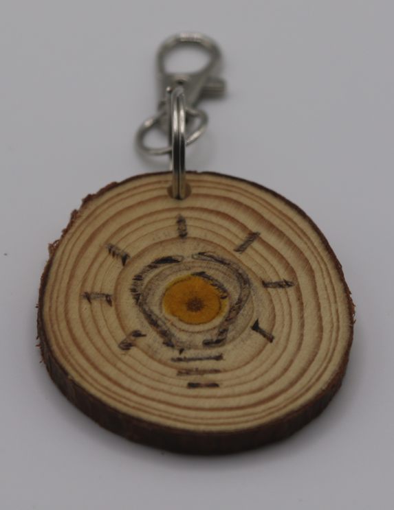 A light bulb on a keyring