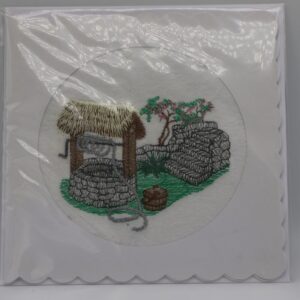 A embroidered card