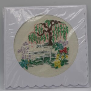 A card in embroidery