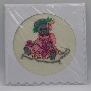 A embroidered card