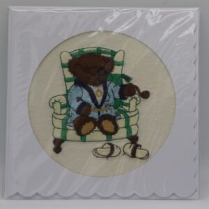 A card of a teddy bear