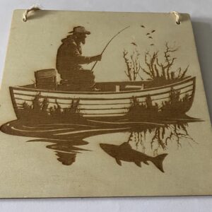 A man in a boat fishing