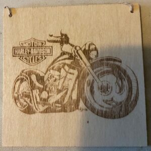 A plaque of a harley-davidson
