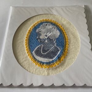 A embroidered card