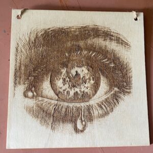 A eye with a tear