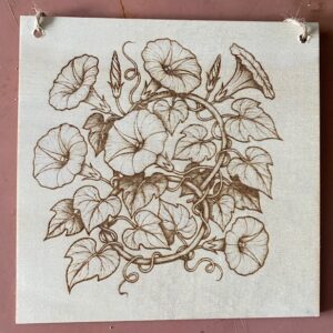 A plaque of flowers